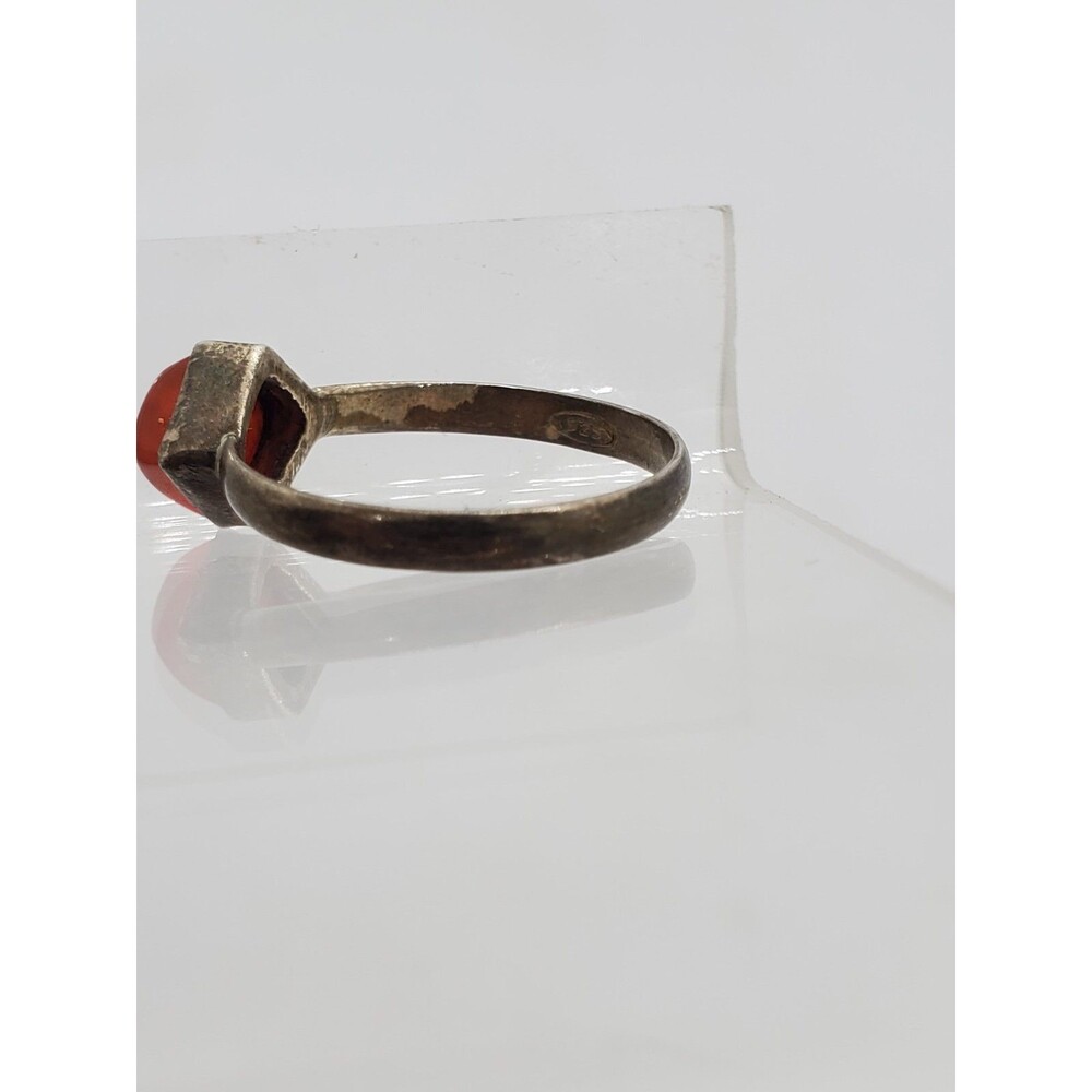 Sterling Silver Carnelian Ring Size 6.75. 925 - Picture 2 of 6